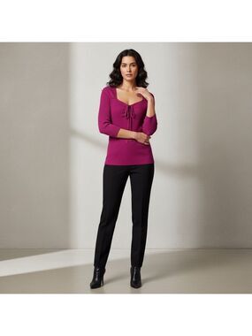 Addition Elle Pennington’s fuchsia Tie front 3/4 length sleeve sweater size 1X